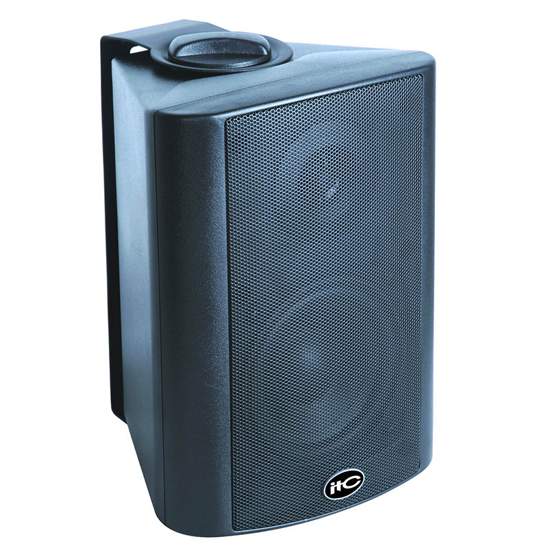 6"+1.5" Two way wall mount speaker, 45W, 100V, ABS body, metal grille, metal bracket, black 