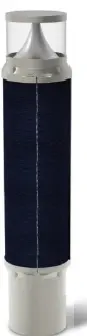 Solar Cylinderical Bollard Light, 12W, 24Hrs Working Time
